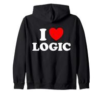 Love Logic Funny Smart Data Think Math Make Sense Fan dei programmatori Felpa con Cappuccio