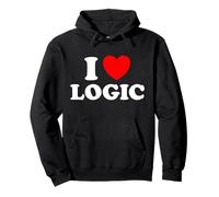 Love Logic Funny Smart Data Think Math Make Sense Fan dei programmatori Felpa con Cappuccio