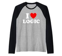 Love Logic Funny Smart Data Think Math Make Sense Fan dei programmatori Maglia con Maniche Raglan