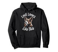 Love Looks Like This Corgi Dog Lover Uomini Donne Bambini Felpa con Cappuccio