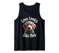 Love Looks Like This Golden Doodle Dog Lover Uomini Donne Bambini Canotta