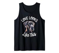 Love Looks Like This Great Dane Dog Lover Uomini Donne Bambini Canotta