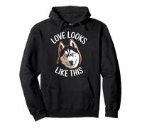 Love Looks Like This Siberian Husky Amante dei Cani Uomini Donne Bambini Felpa con Cappuccio