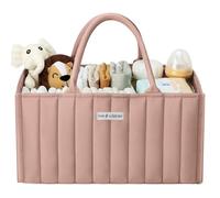 love & lullabies Organizer per pannolini, elegante cestino per pannolini, accessori essenziali per neonati, regalo per baby shower (rosa cipria)
