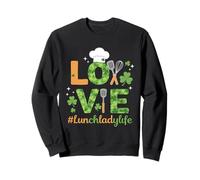 Love Lunch Lady Life Trifoglio Chef Shamrock Design Felpa