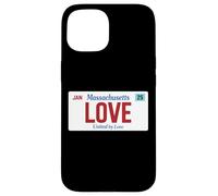 Love Massachusetts Targa Stati Uniti Orgoglio Boston Custodia per iPhone 15