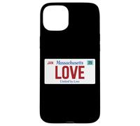 Love Massachusetts Targa Stati Uniti Orgoglio Boston Custodia per iPhone 15 Plus