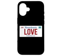 Love Massachusetts Targa Stati Uniti Orgoglio Boston Custodia per iPhone 16
