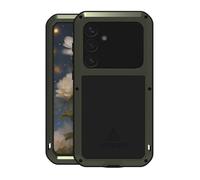 LOVE MEI per Samsung Galaxy S25 Plus Custodia, Outdoor Heavy Duty Robusto Alluminio Metallo Antiurto Antipolvere Corpo Pieno Protettiva Cover con Vetro Temperato per Samsung Galaxy S25 Plus (Verde)