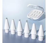 LOVE MEI Punte di ricambio per Apple Pencil Pro, punte in metallo adatte per Apple 2a e 1a generazione USB-C e Logitech Crayon Digital Pencil, punte ad ago con custodia, set di matite iPad Pro bianco