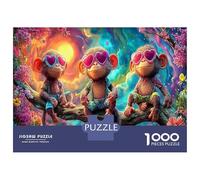 Love Monkeys Puzzle 1000 Pezzi - Incastonamento Perfetto & Rilassante Whimsical Cosmic Rodent Group - Per Appassionati Di Puzzle 38x26cm/1000pcs Serata Giochi in Famiglia