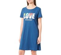 Love Moschino Abito a Maniche Corte Dress, Blu, 52 Donna