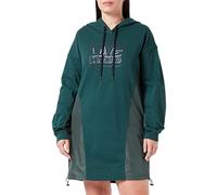 Love Moschino Abito a Maniche Lunghe in 100% Pile di Cotone con Inserti in Nylon abbinati NAN, Verde, 46 Donna