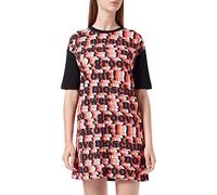 Love Moschino Abito da Donna Groovy Panel Print, Nero, 50
