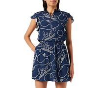 Love Moschino Abito in Vita Dress, Blu, 44 Donna