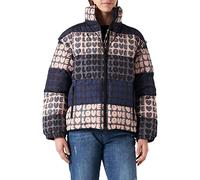 Love Moschino Allover Love Nylon Padded Jacket with Removable Sleeves Giacca, Rosa e Blu Marino, 46 Donna