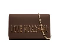 Love Moschino - Borsa a Tracolla Marrone Scuro con Catena e Logo - - Bags - Donna - Marrone - ONE SIZE