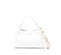 Love Moschino Borsa bianca tracolla lettering strassata