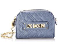 Love Moschino Borsa Quilted Pu Denim, BORSA A SPALLA Donna, Blu Denim, 15x19x4
