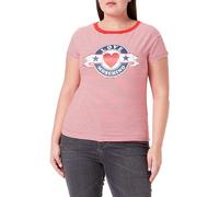 Love Moschino Boxy Fit-Maglietta a Maniche Corte T-Shirt, Bianco Rosso, 48 Donna