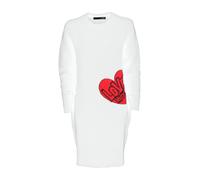 Love Moschino Chic Heart Pattern Knit Dress in White - IT44|L