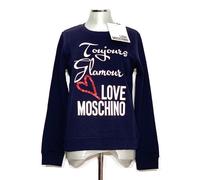 Love Moschino Donna Maglione Manica Lunga Blu Nuovo Etichetta