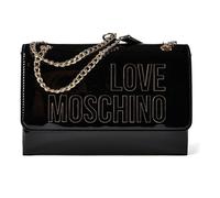 Love Moschino Enameled Logo Borsa a spalla 25 cm nero