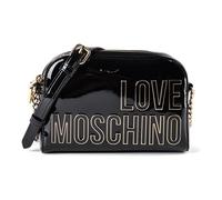 Love Moschino Enameled Logo Borsa a tracolla 20 cm nero