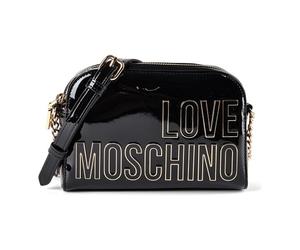 Love Moschino Enameled Logo Borsa a tracolla 20 cm nero