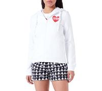 Love Moschino Felpa con Cappuccio e Cerniera Jacket, Bianco, 50 Donna