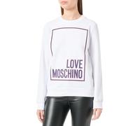 Love Moschino Felpa Lunga da Donna, Slim Fit, Girocollo, Colore Bianco Ottico, 40, Bianco, 46