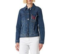 Love Moschino Giacca a 5 Tasche Slim Fit, Blu Jeans Scuro, 46 Donna