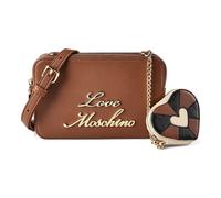 Love Moschino Heart Charm Borsa a tracolla Vera Pelle 20 cm marrone