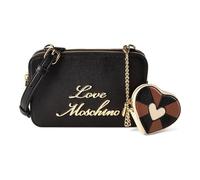 Love Moschino Heart Charm Borsa a tracolla Vera Pelle 20 cm nero