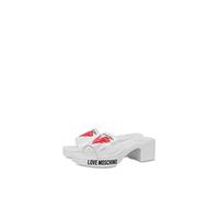 Love Moschino JA28256G0GI50, Mule Tacco, Donna, Bianco, 35 EU