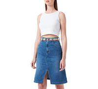 Love Moschino Light Linen-Tencel Blend Denim, Gonna da Donna, Medium Blue Denim, 40