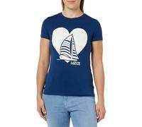 Love Moschino Maglietta a Maniche Corte Slim Fit T-Shirt, Blu, 50 Donna
