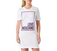 Love Moschino Manica Corta T-Shape Regular Fit Dres Dress, Bianco, 52 Donna