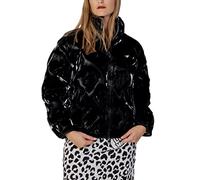 Love Moschino Matt Technical Fabric Thermo Quilted with Hearts. Giacca, Black, 40 da Donna