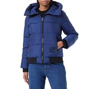 Love Moschino Personalized with Gothic Love on The Hood And Logo Print. Giacca, Blue, 38 da Donna