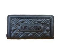 LOVE MOSCHINO PORTAFOGLI DONNA A 2 SCOMPARTI CHIUSO da ZIP 8 CARD Ner/Arg JC5600