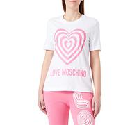 Love Moschino Regular Fit Short-Sleeved T-Shirt, Bianco 37M, 38 Donna