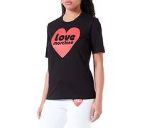 Love Moschino Regular Fit Short-Sleeved T-Shirt, Nero 4A, 48 Donna