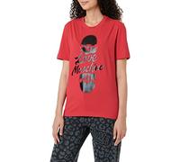 Love Moschino Regular Fit Short Sleeves with Shiny Skateboard Print T-Shirt, Red, 42 da Donna