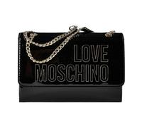 Love Moschino Enameled Logo Borsa a tracolla 25 cm nero