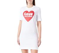 Love Moschino Short-Sleeved T-Shape Regular Fit Dress, Bianco, 48 Donna