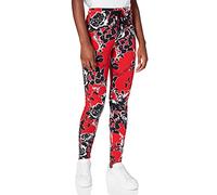Love Moschino Slim Fit Joggers Printed all-Over with Roses Logo,Adjustable Drawstring And Tapered Zipper Cuff Pantaloni Casual, F.Red/Rosa Nera, 50 Donna