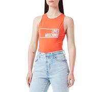 Love Moschino Stretch Cotton Jersey with institutional Logo Print T-Shirt, Colore: Arancione, 50 Donna