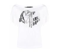 Love Moschino - T-shirt Bianca S/barc frange - - Tops - Donna - Bianco - S