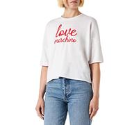Love Moschino Top a Maniche Corte Oversize, Bianco, 52 Donna